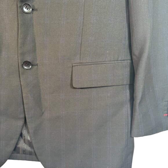Bocaccio Uomo Men's Black Windowpane Blazer Jacket 40L Polyester/Rayon Blend - Picture 8 of 8